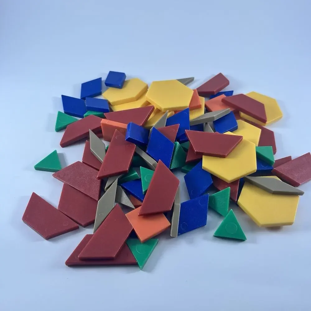 Pattern Blocks Set 93pc Educational Math Shapes Kids Learning Toy - Picture 2 of 10
